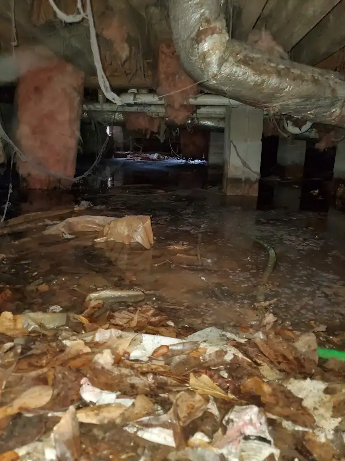 Crawl space flood assessment for Commercial Water Damage Restoration in San Fernando